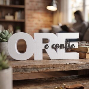 Letreiro Decorativo “Ore e Confie” – Placa de Fé para Decoração